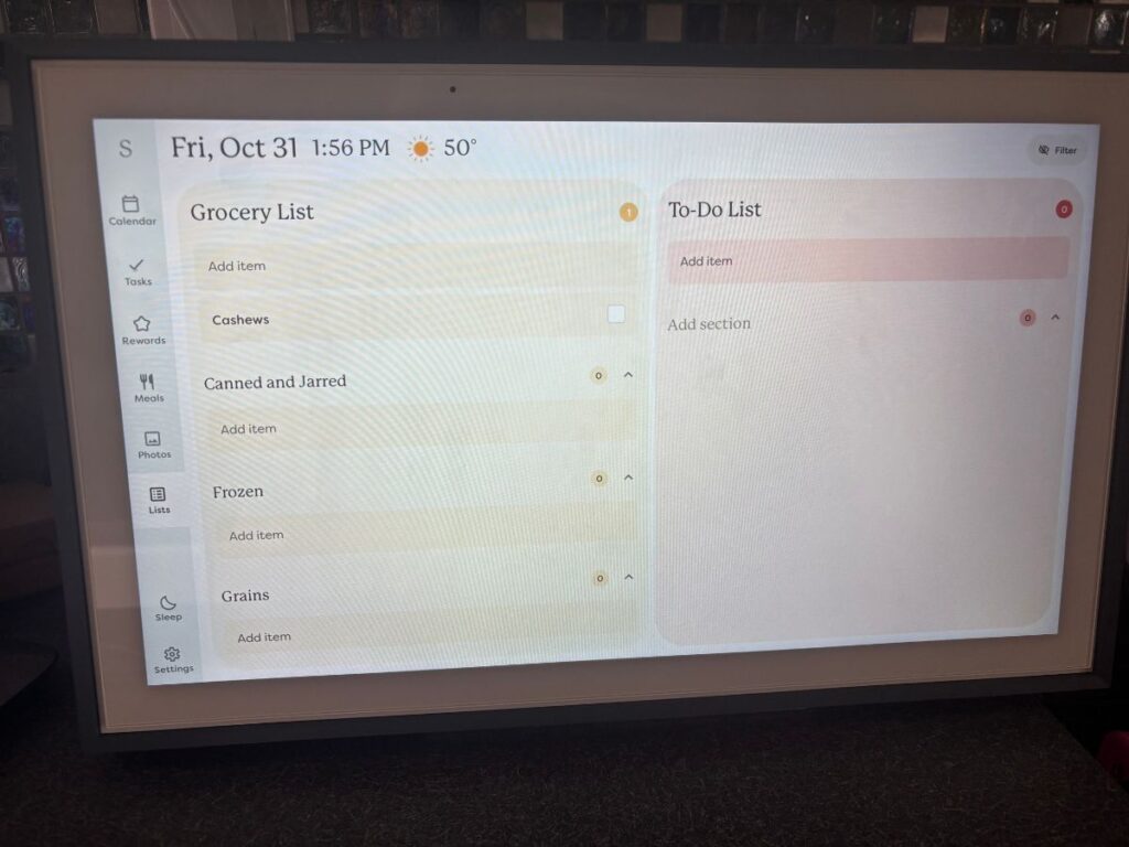 Skylight Calendar To-do List