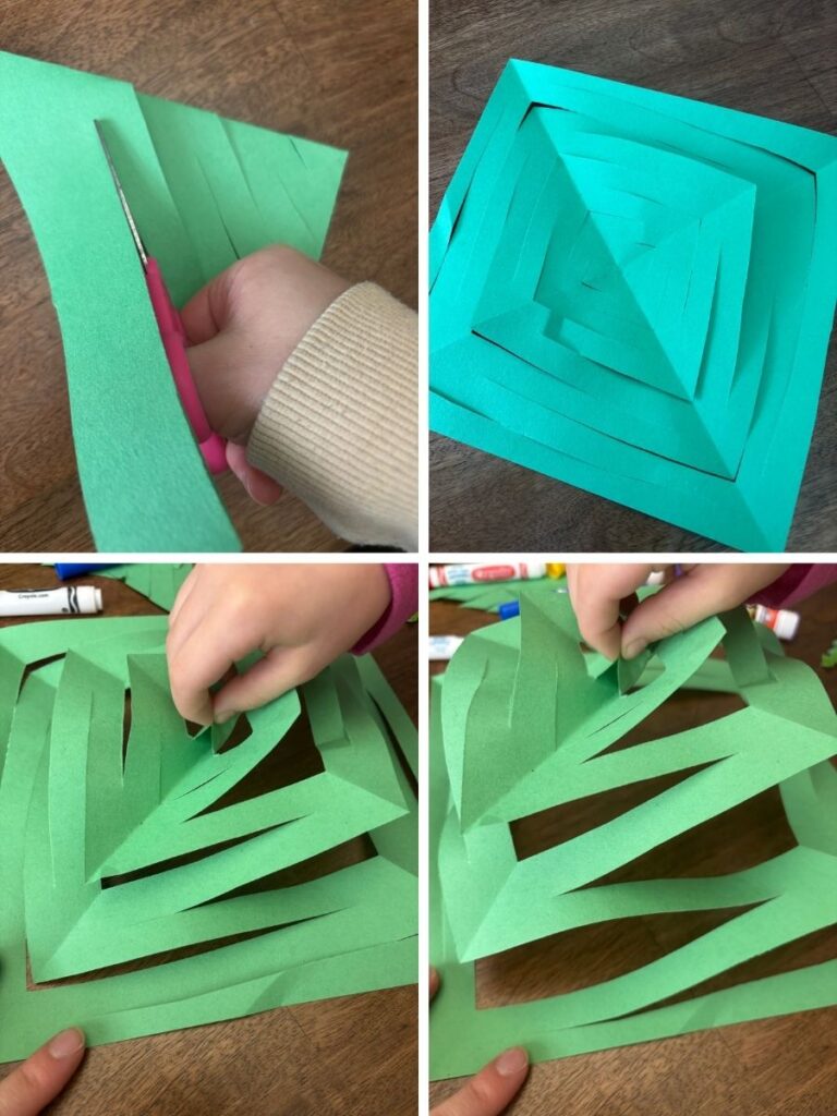 Construction Paper Christmas Tree Craft Steps 2