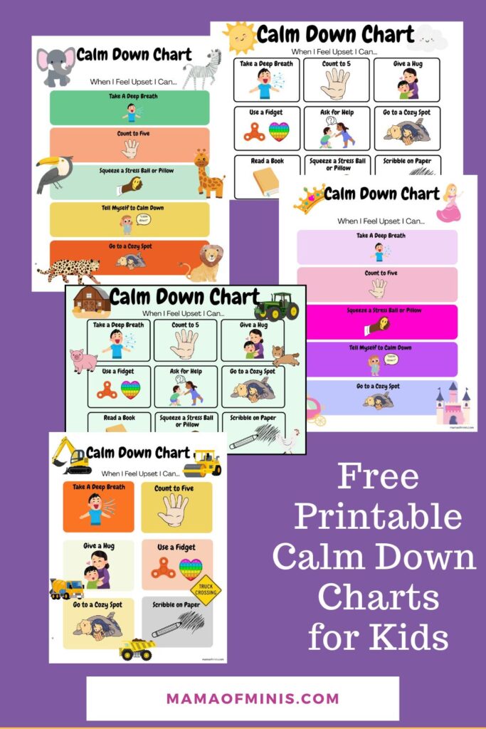 Free Printable Calm Down Charts for Kids