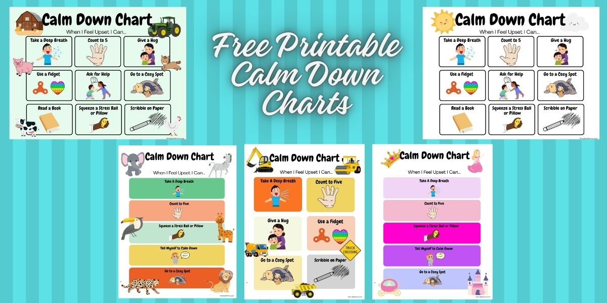 Free Printable Calm Down Charts