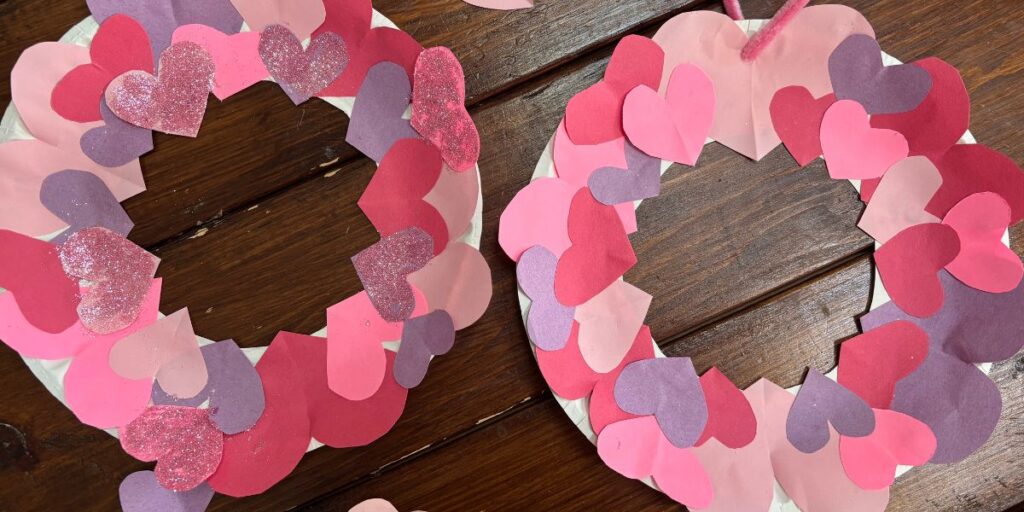 Valentine's Day Heart Wreath Craft for Kids