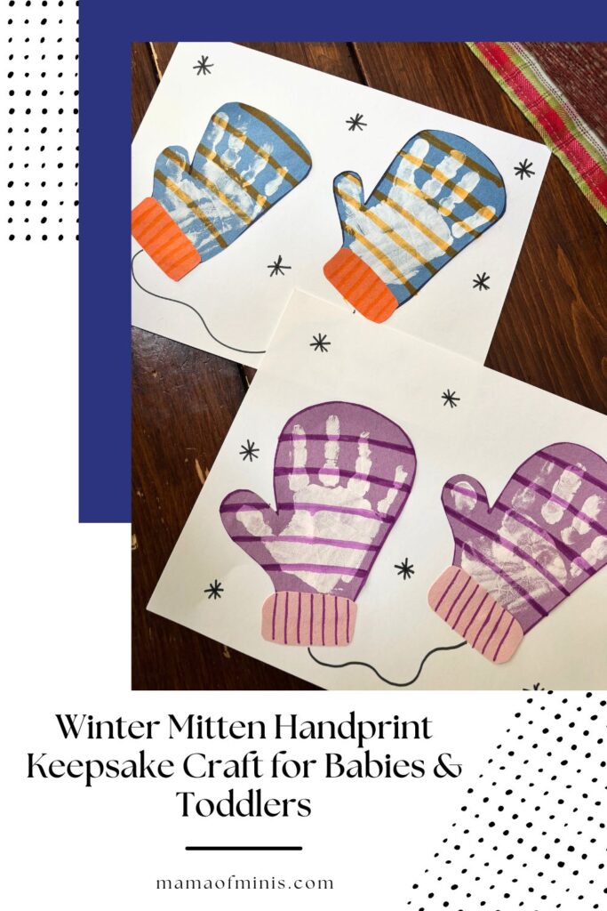 Winter Mitten Handprint Keepsake Craft for Babies & Toddlers