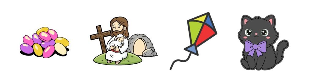 Letter J, K Easter Words