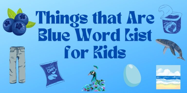 Things that Are Blue Word List for Kids