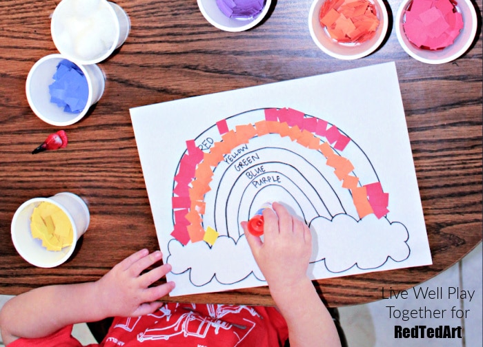 Ripped Paper Rainbow Craft