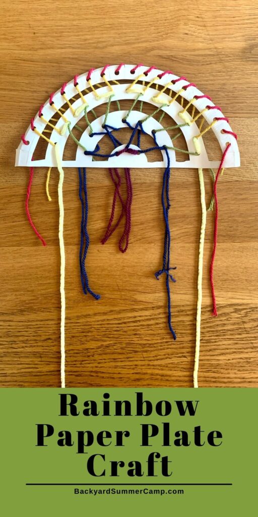 Rainbow Paper Plate Yarn Craft