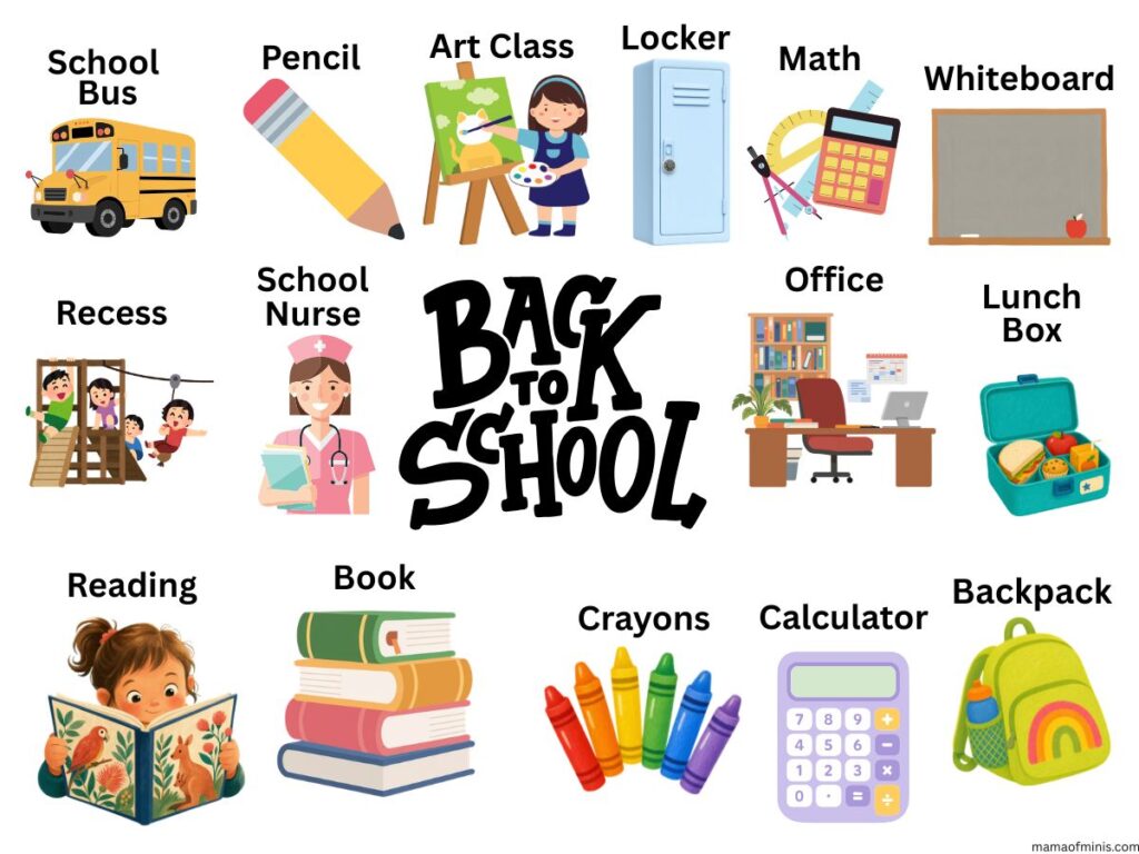Back to School Words for Kids