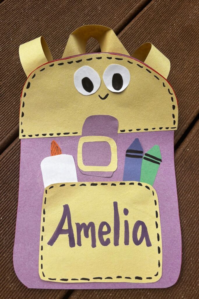 Name Recognition Backpack Craft