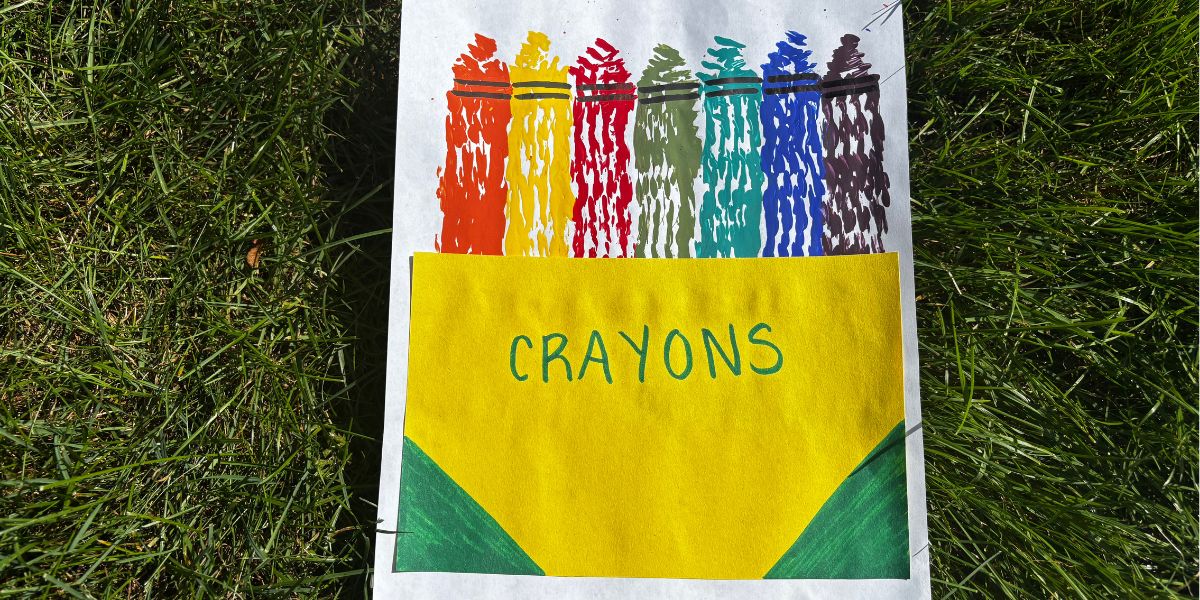 Fork Painted Crayon Box Craft for Kids