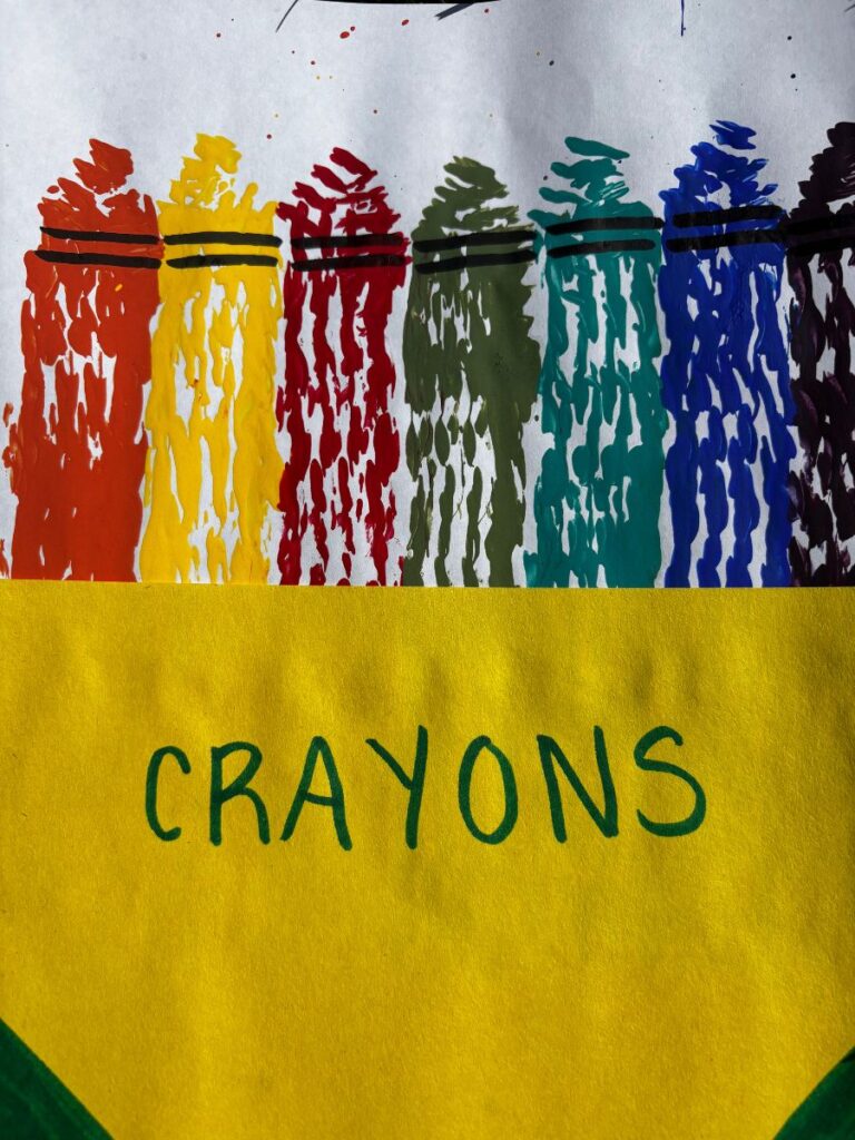 Fork Painted Crayon Craft for Kids