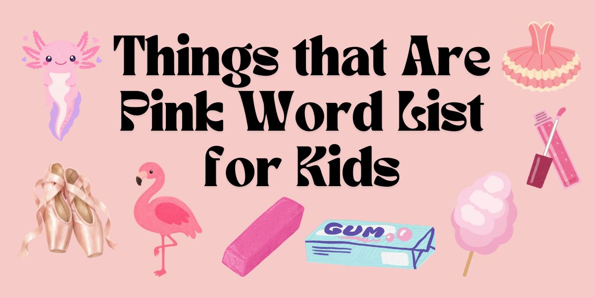 Things that are Pink Word List for Kids