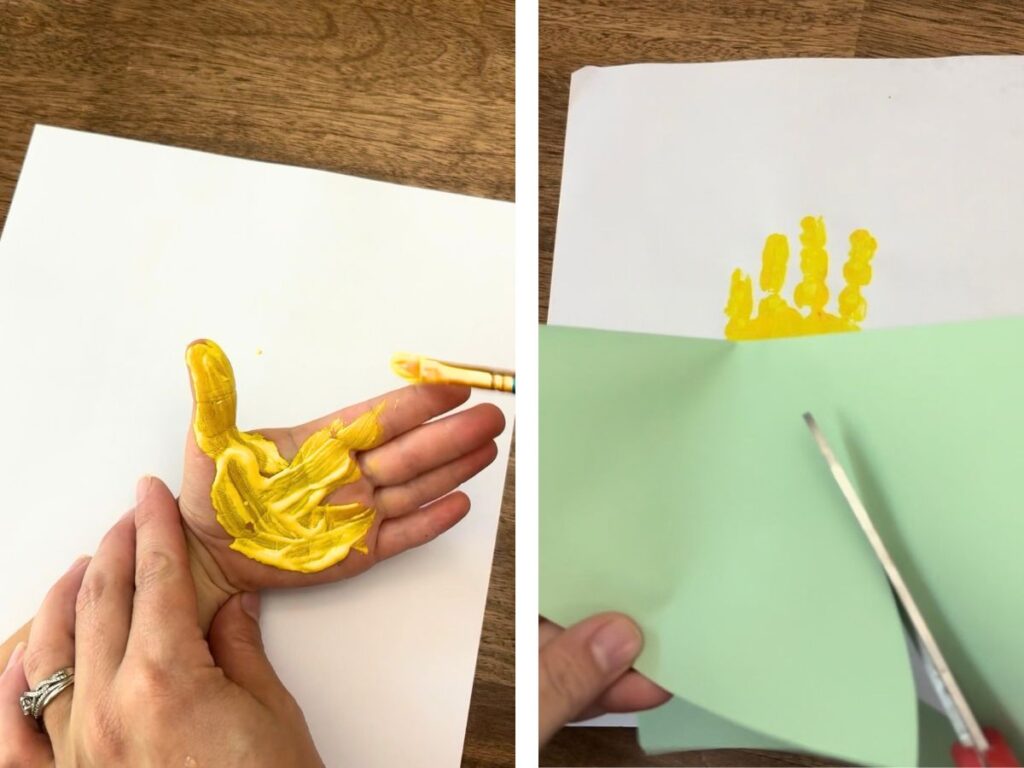 Corn Handprint Craft Steps