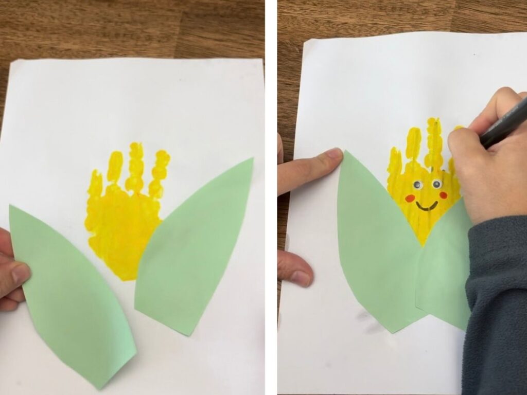 Corn Handprint Craft Steps 2
