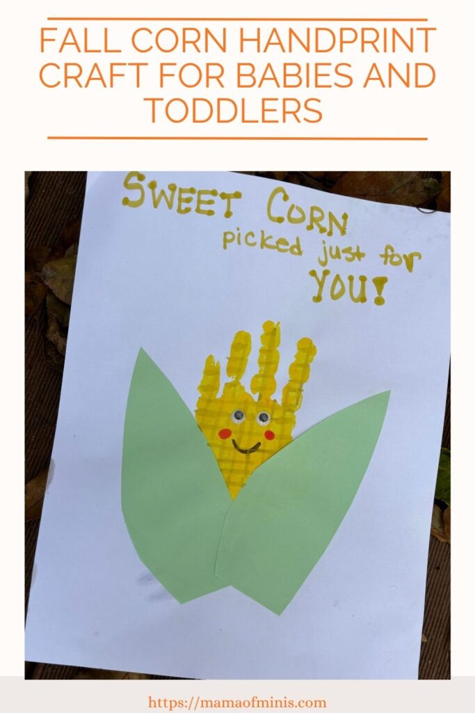 Fall Corn Handprint Craft for Babies and Toddlers