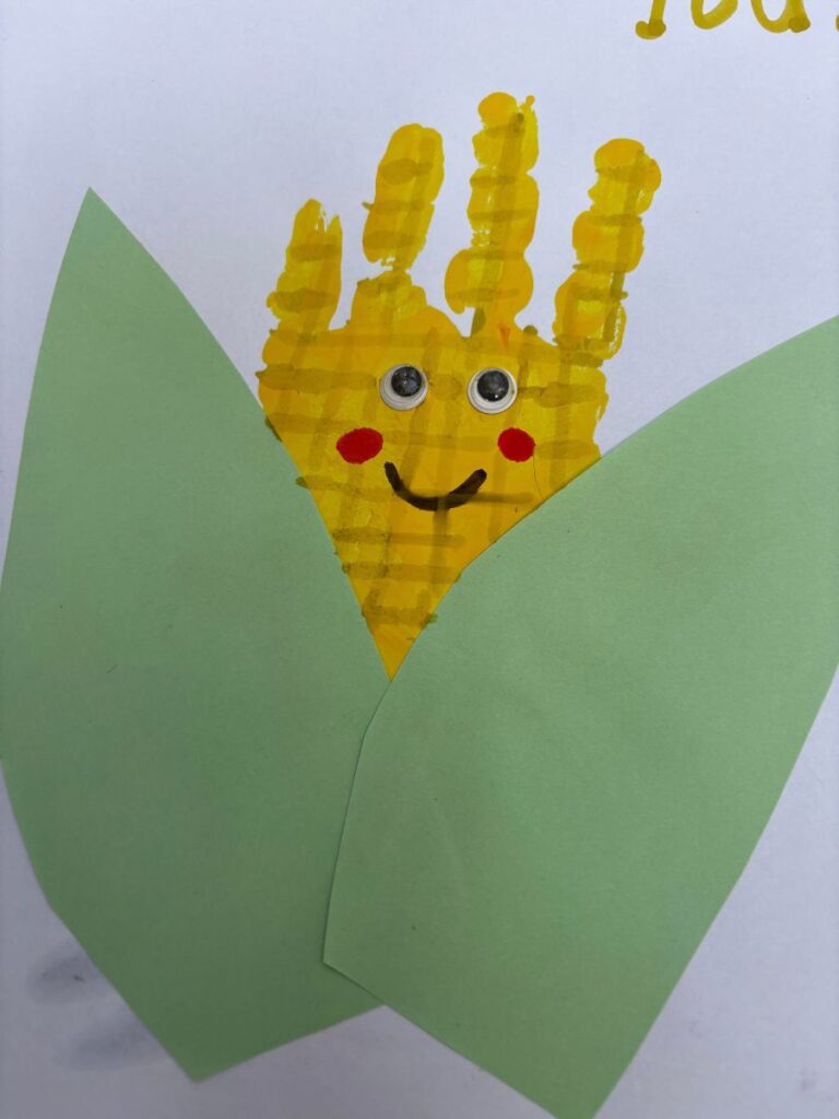 Handprint Corn Craft Close Up